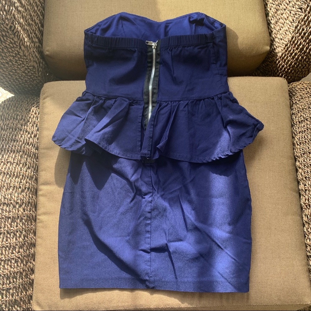 ✨Ruby Rox Blue Strapless Dress✨ - Picture 4 of 5
